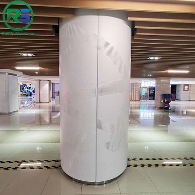 Decoration Interior Curved Aluminum Sheet Metal Wall Panels Column Seamed Cover Perforated